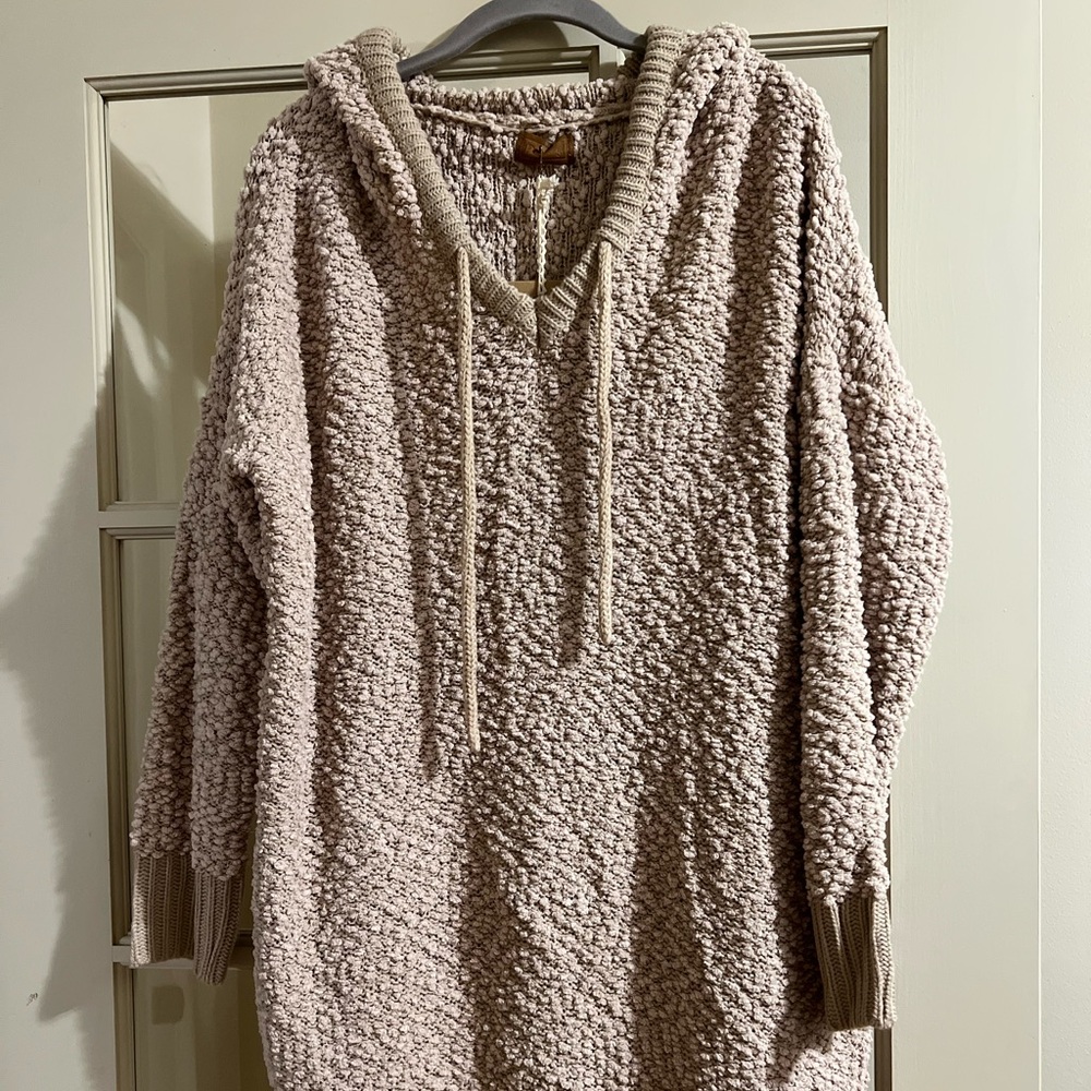 POL Women's Textured Tan Cowl Neck Sweater - Picture 2 of 4
